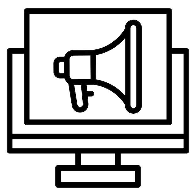 Ilustración del icono vectorial de la campaña digital del conjunto de iconos de marketing