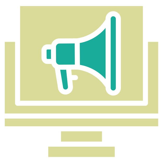 Ilustración del icono vectorial de la campaña digital del conjunto de iconos de marketing