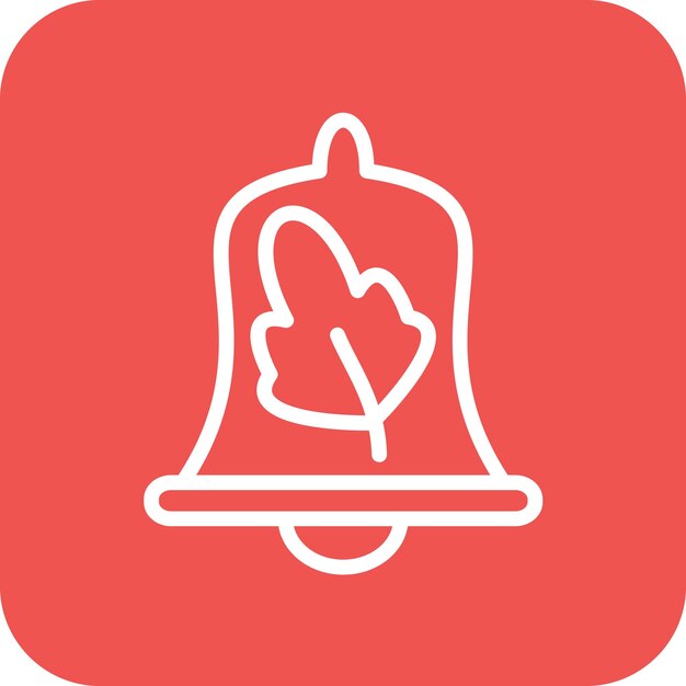 Ilustración del icono vectorial de la campana de otoño del conjunto de iconos de otoño