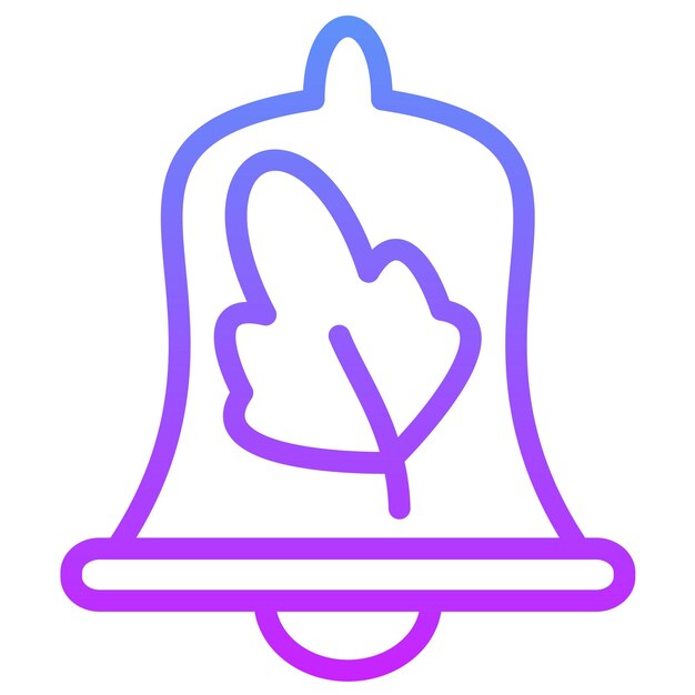Ilustración del icono vectorial de la campana de otoño del conjunto de iconos de otoño
