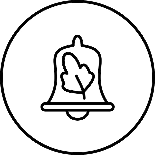 Ilustración del icono vectorial de la campana de otoño del conjunto de iconos de otoño