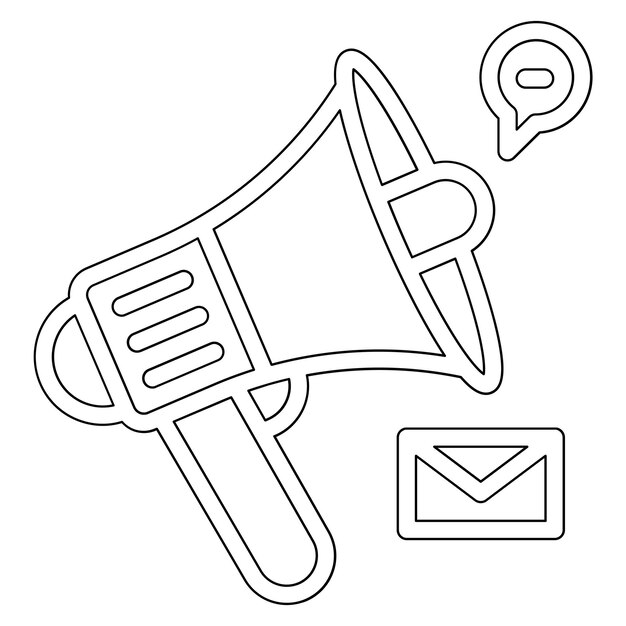 Vector ilustración del icono vectorial de la campaña publicitaria del conjunto de iconos de marketing digital