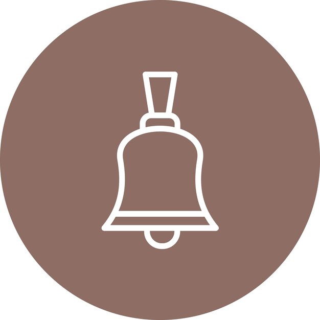 Ilustración del icono vectorial de las campanas del conjunto de iconos de invierno