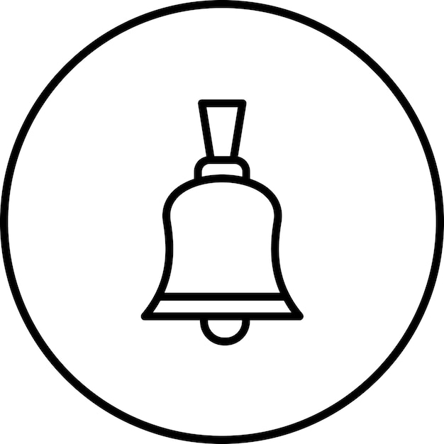 Ilustración del icono vectorial de las campanas del conjunto de iconos de invierno