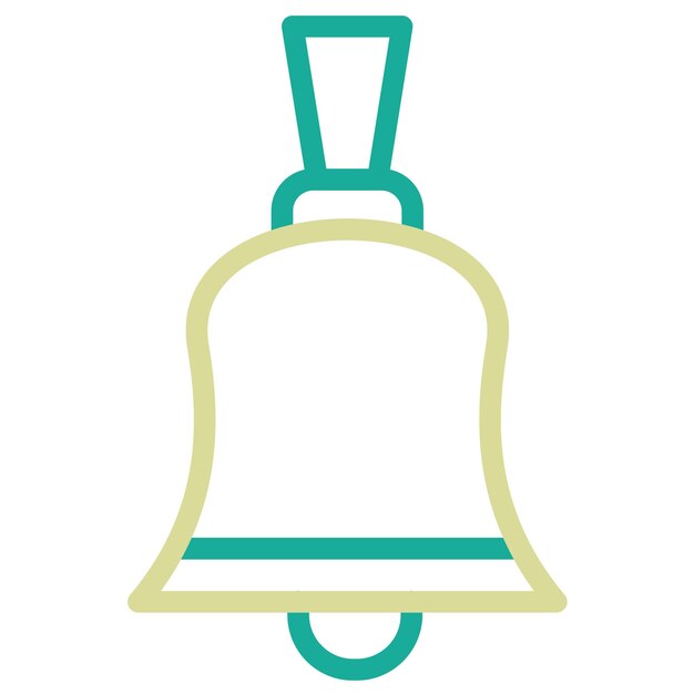 Ilustración del icono vectorial de las campanas del conjunto de iconos de invierno