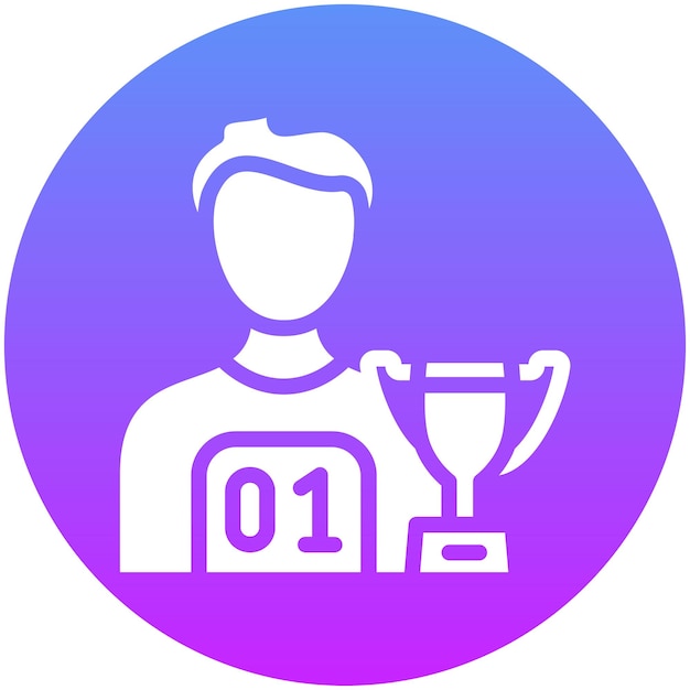 Ilustración del icono vectorial del campeón masculino del conjunto de iconos de logros