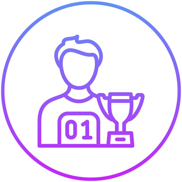Ilustración del icono vectorial del campeón masculino del conjunto de iconos de logros