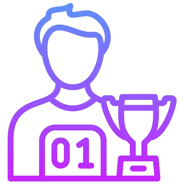 Ilustración del icono vectorial del campeón masculino del conjunto de iconos de logros