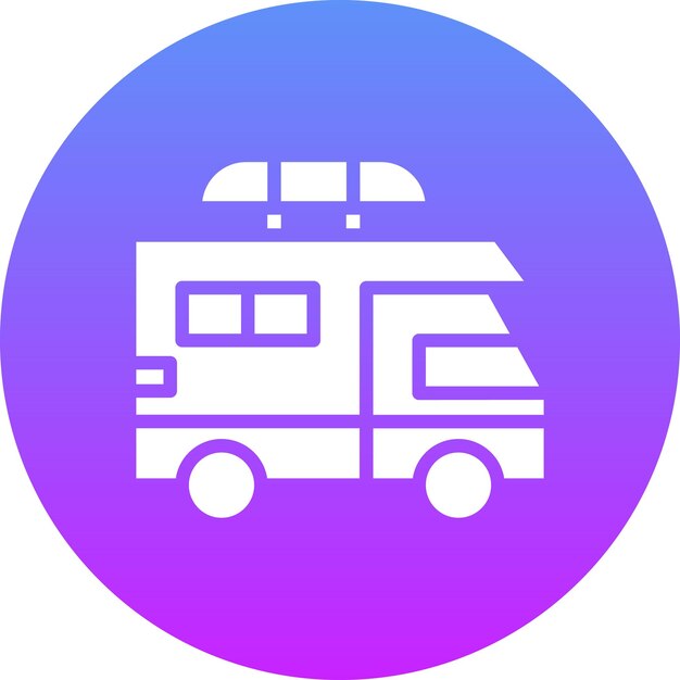 Ilustración del icono vectorial de Camper Van del conjunto de iconos de Family Life
