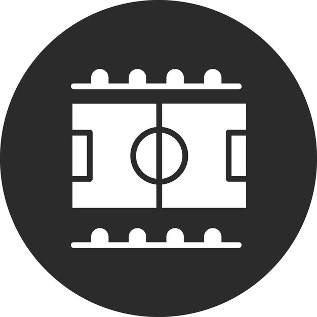 Ilustración del icono vectorial del campo de fútbol del conjunto de iconos deportivos