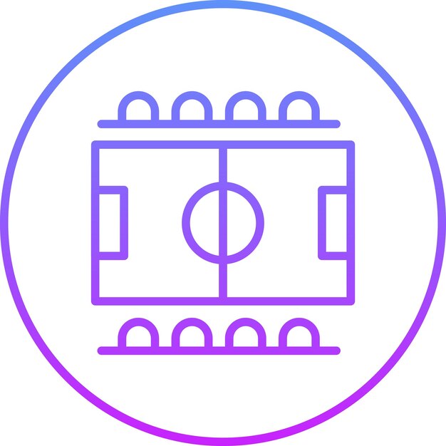 Ilustración del icono vectorial del campo de fútbol del conjunto de iconos deportivos