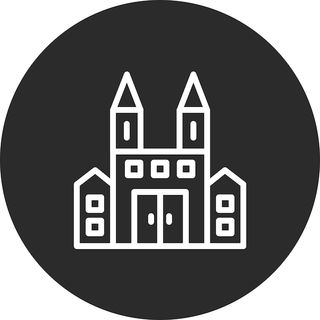 Ilustración del icono vectorial del campus del conjunto de iconos de aprendizaje