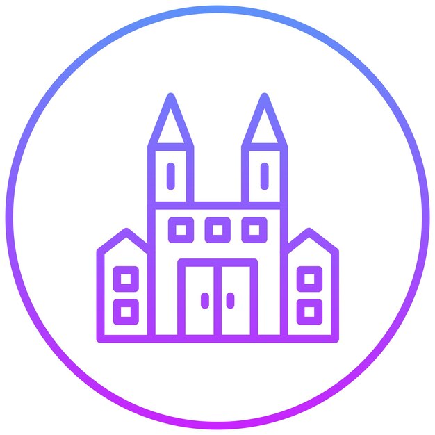 Ilustración del icono vectorial del campus del conjunto de iconos de aprendizaje