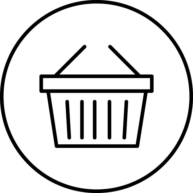 Ilustración del icono vectorial de la canasta del conjunto de iconos de agricultura