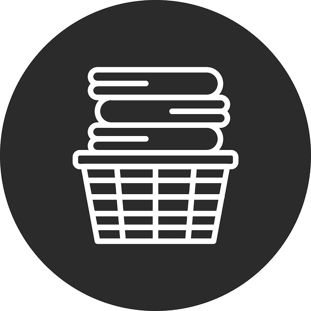 Ilustración del icono vectorial de la canasta de ropa del conjunto de iconos de primavera