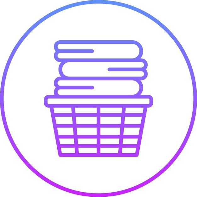 Ilustración del icono vectorial de la canasta de ropa del conjunto de iconos de primavera