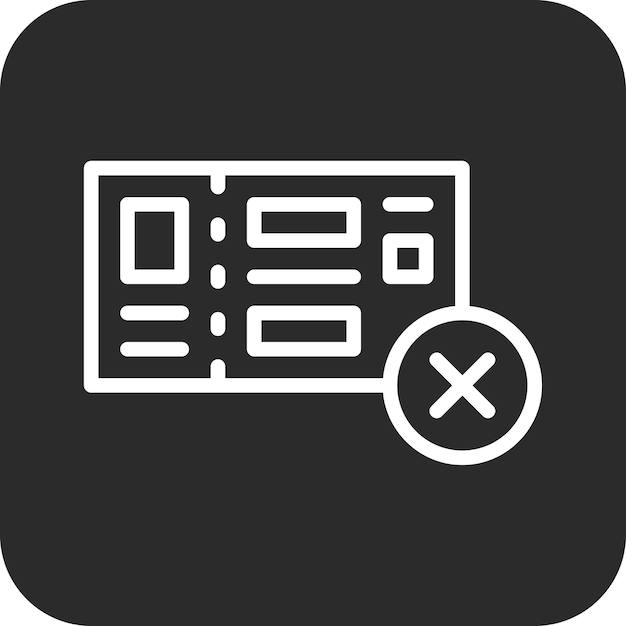Ilustración del icono vectorial de cancelación de la reserva del conjunto de iconos de gestión de hoteles