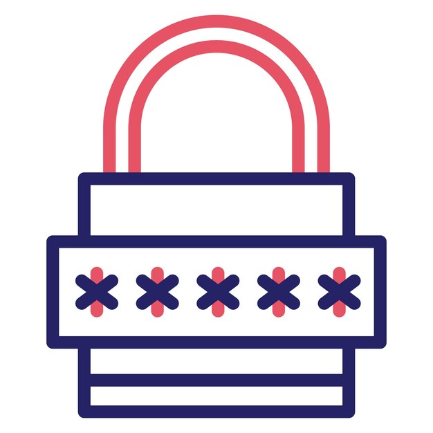 Ilustración del icono vectorial del candado del conjunto de iconos de Pirata