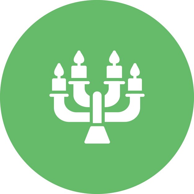 Ilustración del icono vectorial del candelabro del conjunto de iconos de invierno