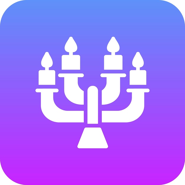 Ilustración del icono vectorial del candelabro del conjunto de iconos de invierno