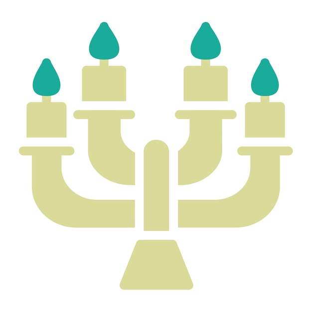 Ilustración del icono vectorial del candelabro del conjunto de iconos de invierno