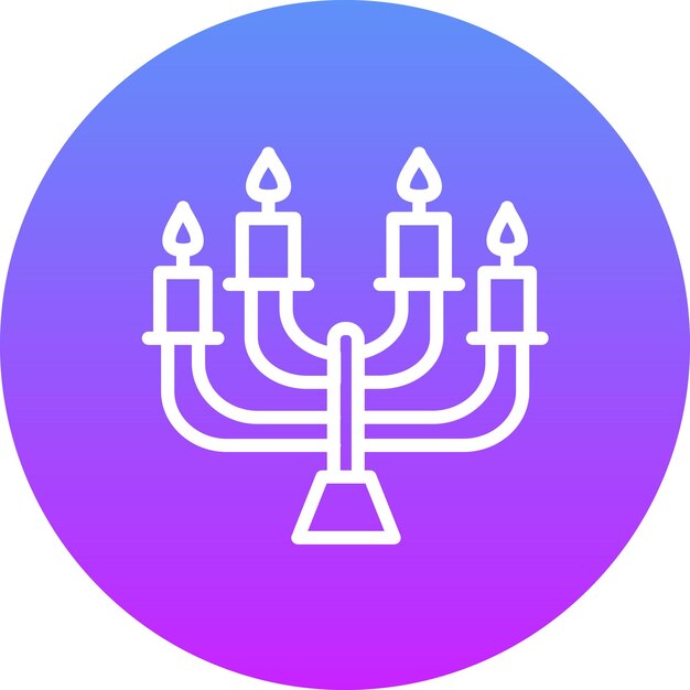 Ilustración del icono vectorial del candelabro del conjunto de iconos de invierno