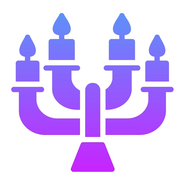 Ilustración del icono vectorial del candelabro del conjunto de iconos de invierno