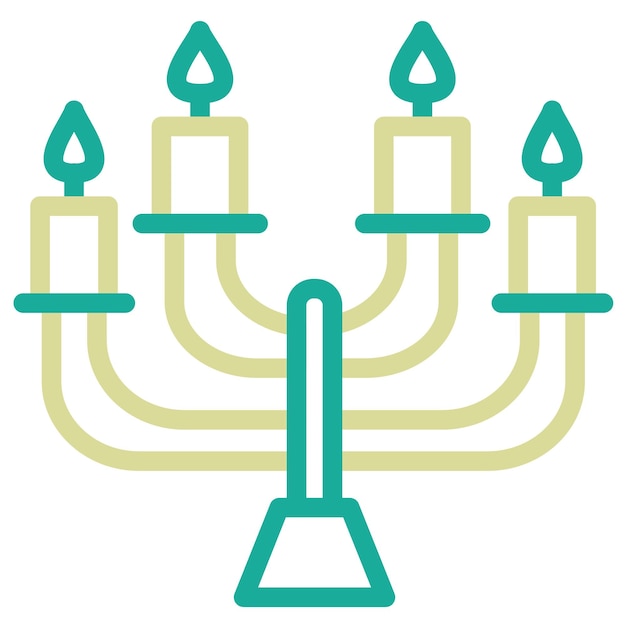 Ilustración del icono vectorial del candelabro del conjunto de iconos de invierno