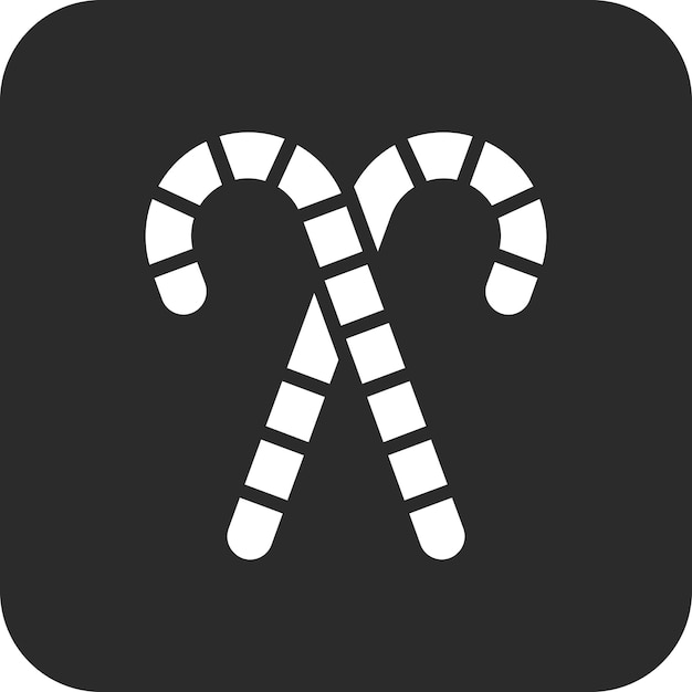 Ilustración del icono vectorial de Candy Cane del conjunto de iconos de cumpleaños