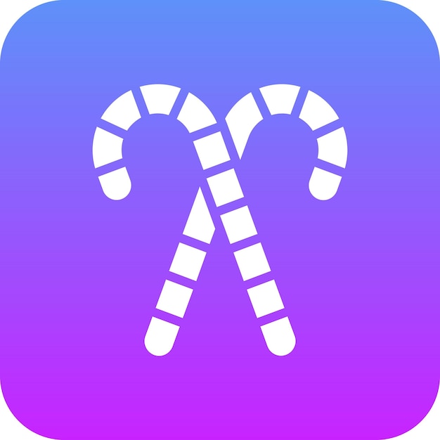 Ilustración del icono vectorial de Candy Cane del conjunto de iconos de cumpleaños