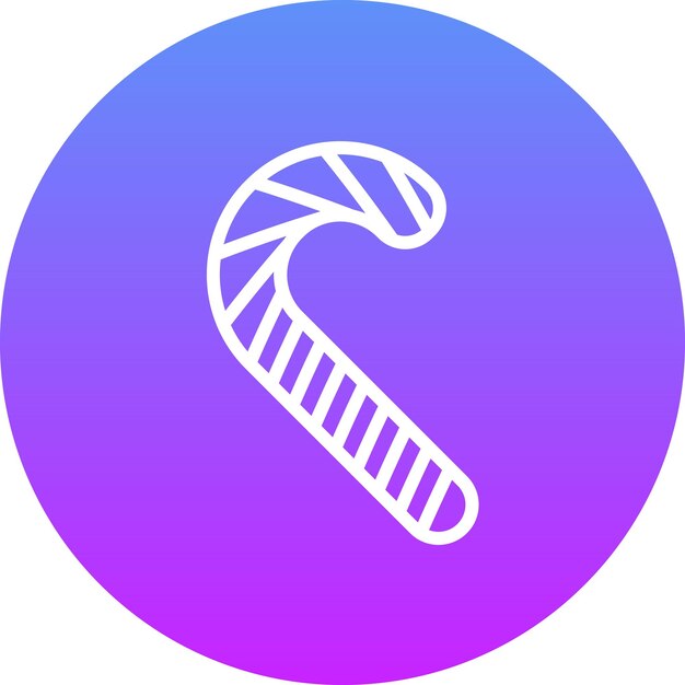 Ilustración del icono vectorial de Candy Cane del conjunto de iconos de dulces y dulces