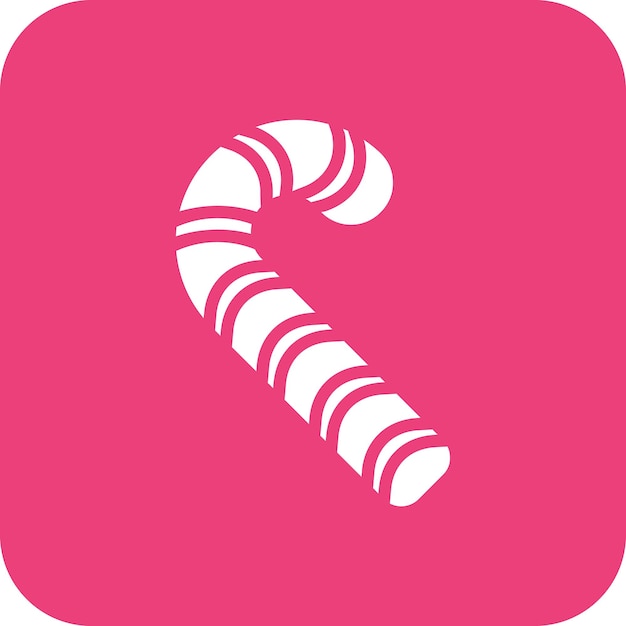 Ilustración del icono vectorial de Candy Cane del conjunto de iconos de Invierno