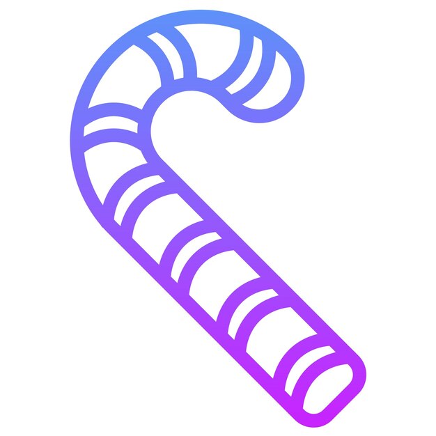 Ilustración del icono vectorial de Candy Cane del conjunto de iconos de Invierno