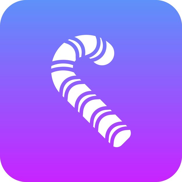 Ilustración del icono vectorial de Candy Cane del conjunto de iconos de Invierno