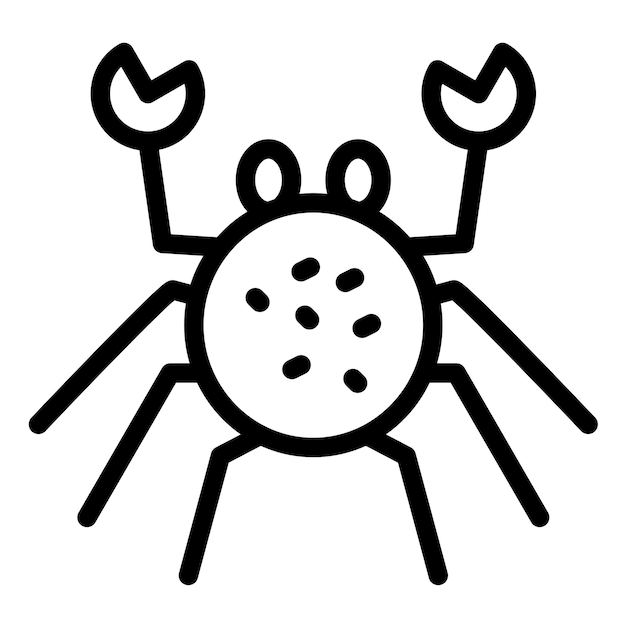 Ilustración del icono vectorial del cangrejo del conjunto de iconos de Coastline
