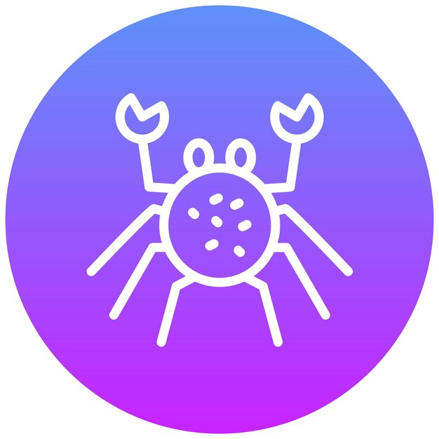 Ilustración del icono vectorial del cangrejo del conjunto de iconos de Coastline