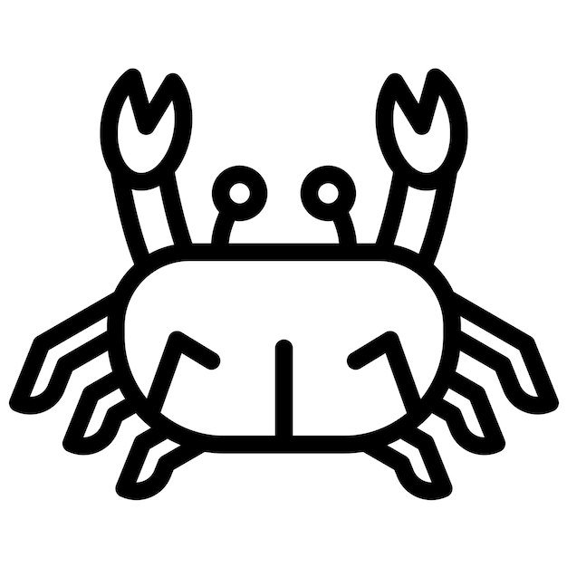 Ilustración del icono vectorial de cangrejo del conjunto de iconos de pesca