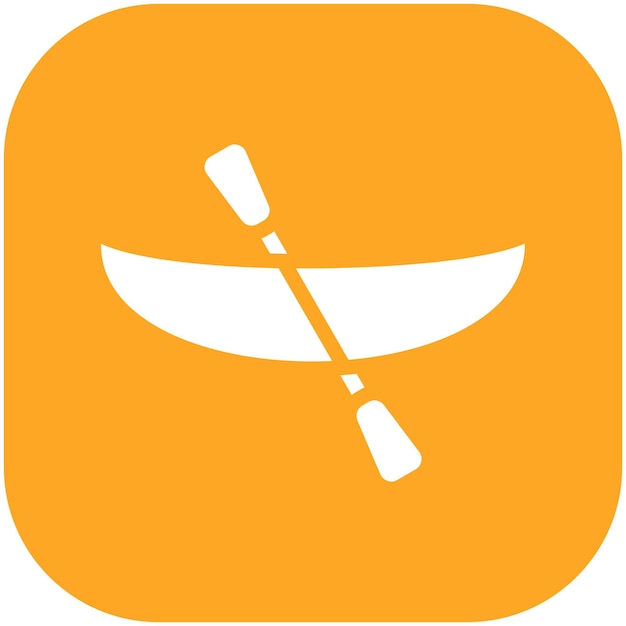 Ilustración del icono vectorial de la canoa del conjunto de iconos de los Juegos Olímpicos