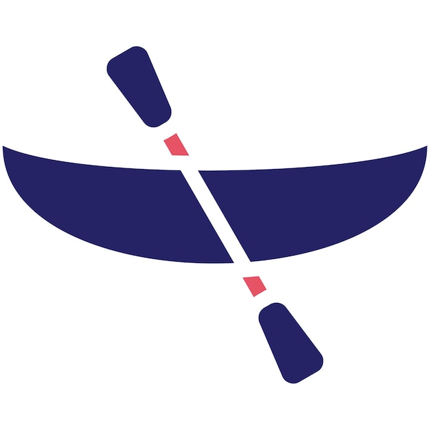 Ilustración del icono vectorial de la canoa del conjunto de iconos de los Juegos Olímpicos