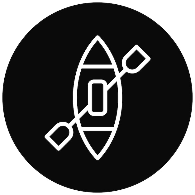 Ilustración del icono vectorial de la canoa del conjunto de iconos de Outdoor Fun