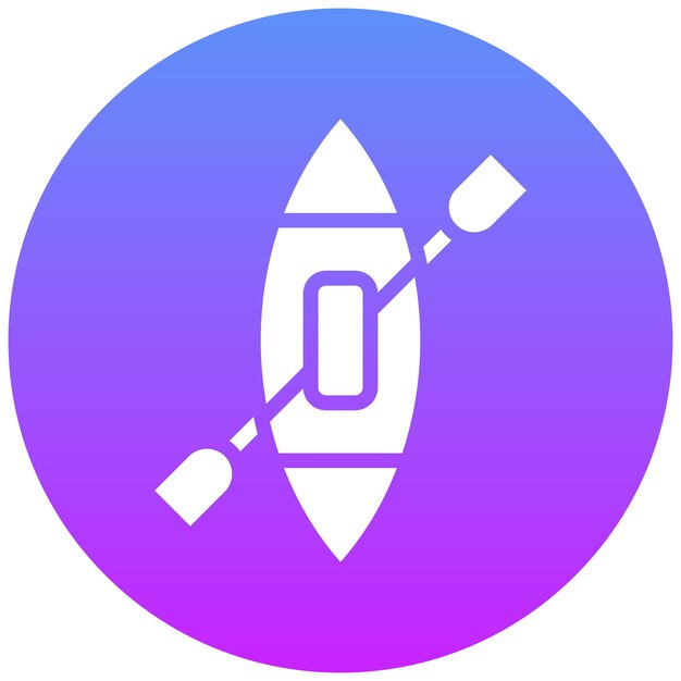 Ilustración del icono vectorial de la canoa del conjunto de iconos de Outdoor Fun