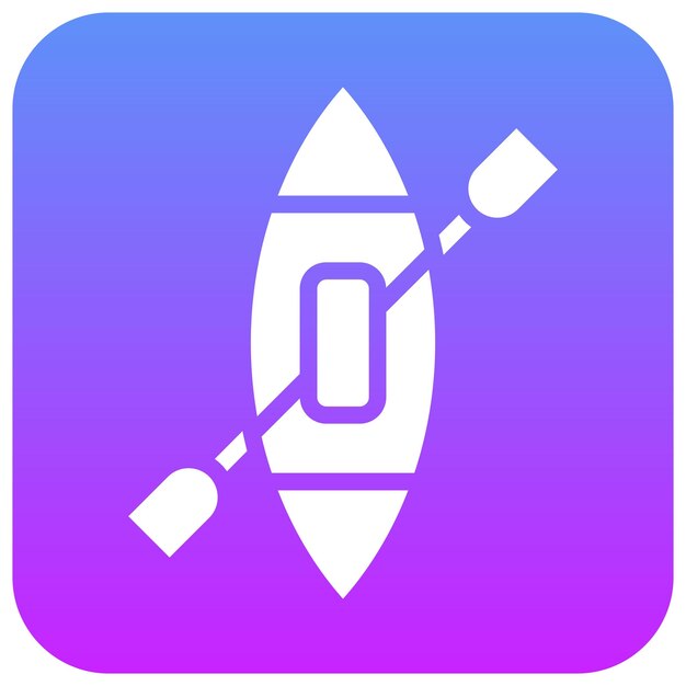 Ilustración del icono vectorial de la canoa del conjunto de iconos de Outdoor Fun