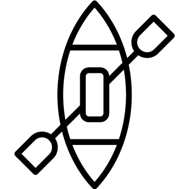 Ilustración del icono vectorial de la canoa del conjunto de iconos de Outdoor Fun