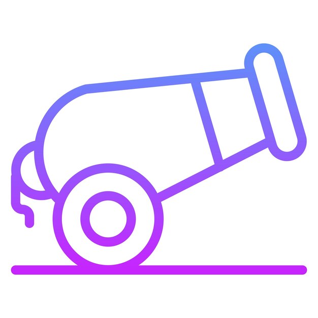 Ilustración del icono vectorial del cañón pirata del conjunto de iconos pirata