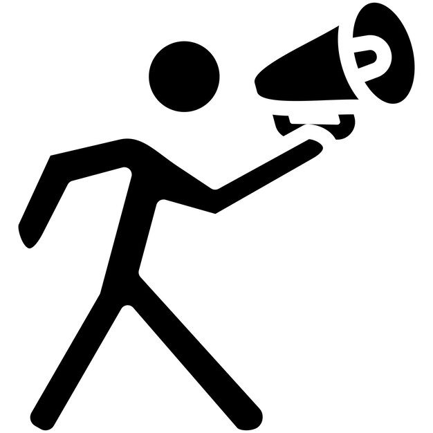 Ilustración del icono vectorial de canto del conjunto de iconos de protestas y desobediencia civil
