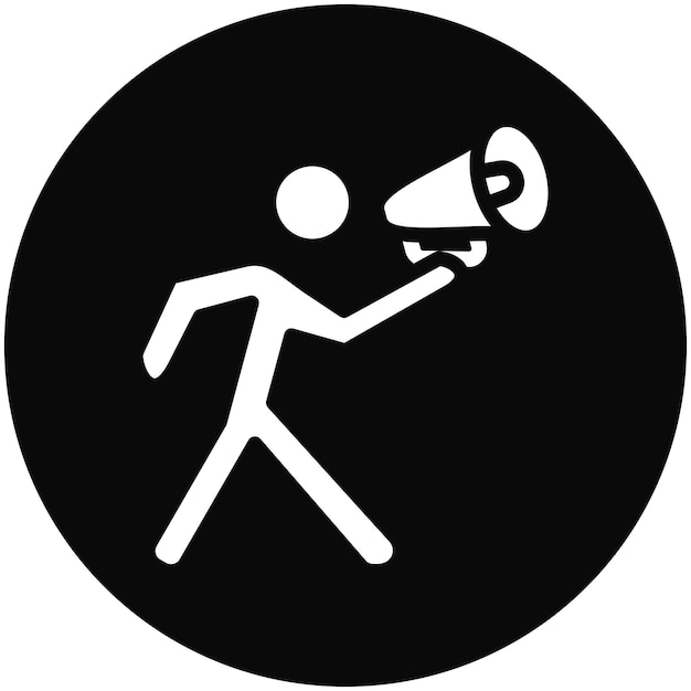 Ilustración del icono vectorial de canto del conjunto de iconos de protestas y desobediencia civil