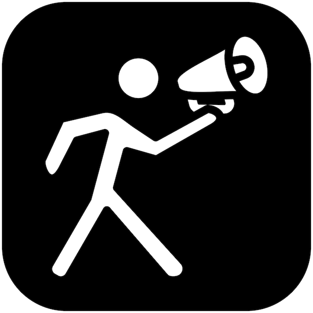 Ilustración del icono vectorial de canto del conjunto de iconos de protestas y desobediencia civil