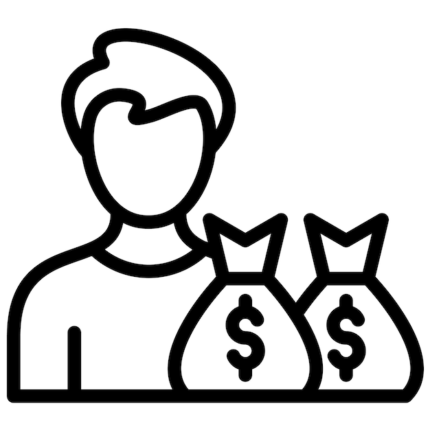 Ilustración del ícono vectorial del capitalismo del conjunto de íconos de la economía Gig