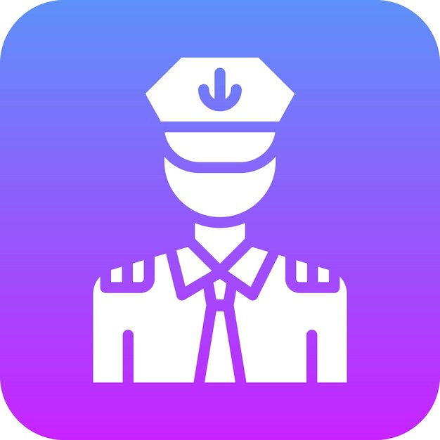 Ilustración del icono vectorial del capitán del conjunto de iconos de aviación