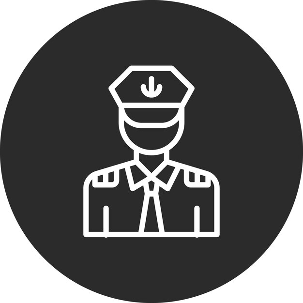 Ilustración del icono vectorial del capitán del conjunto de iconos de aviación